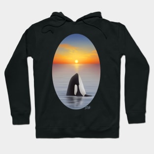 Orca Whale Spyhop at Sunset Hoodie